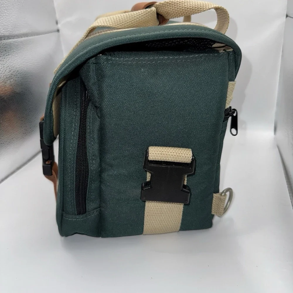 Vintage Canon Canvas Camera Bag Shoulder Bag Green Tan